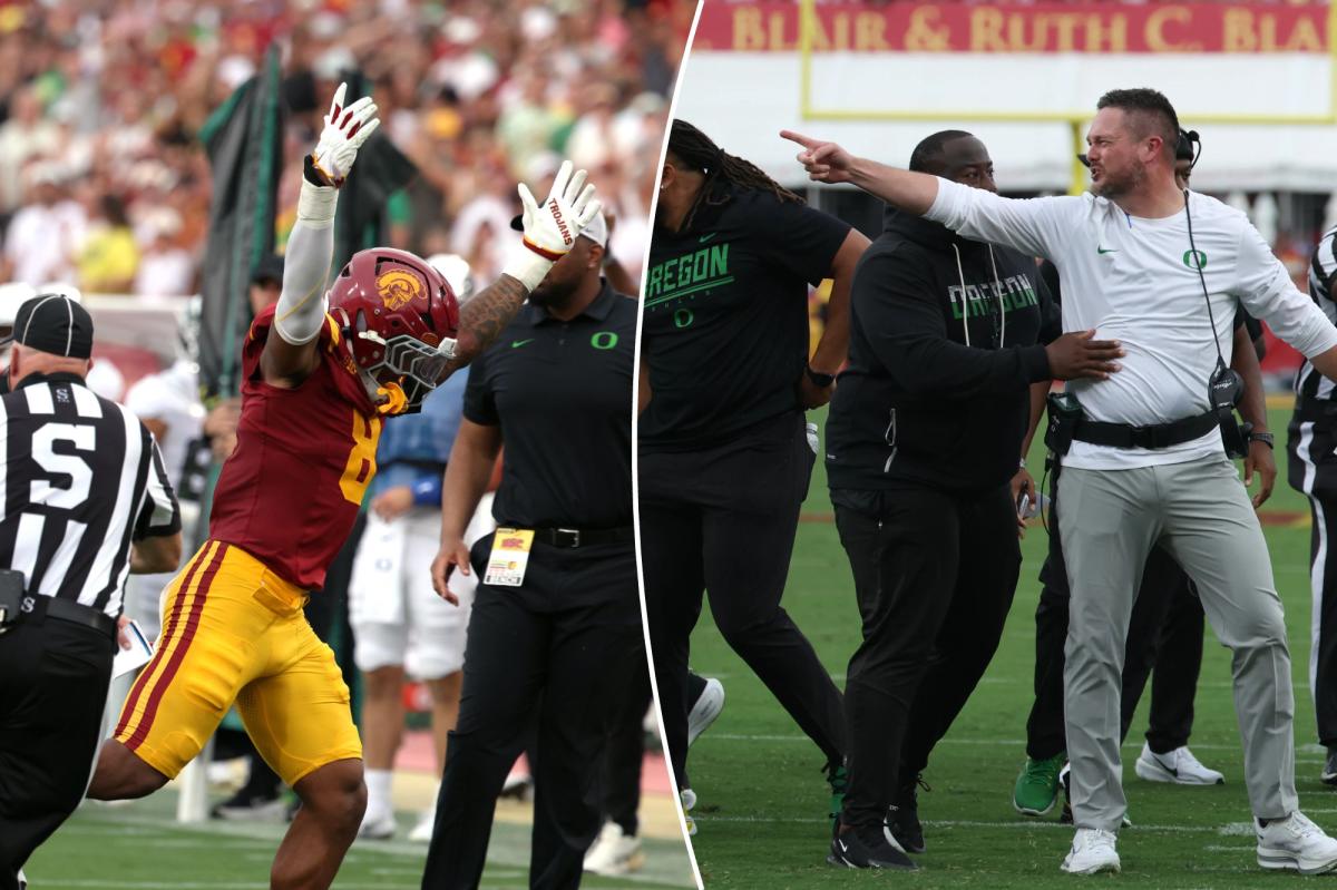 USC-Oregon Game Erupts in Chaos After Shocking Hit on Dante Moore