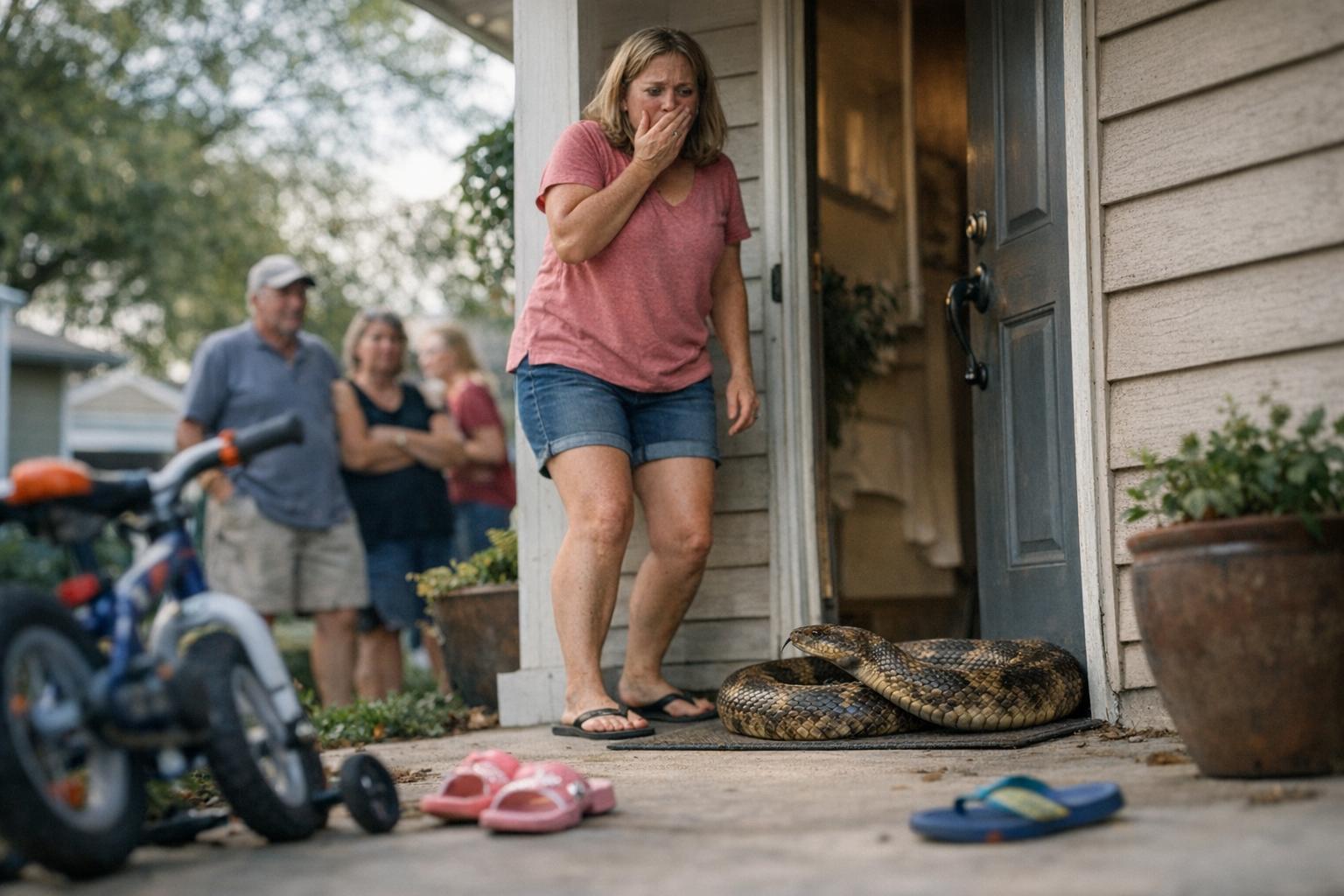 Giant Snake's Unexpected Visit Leaves Family in Shock