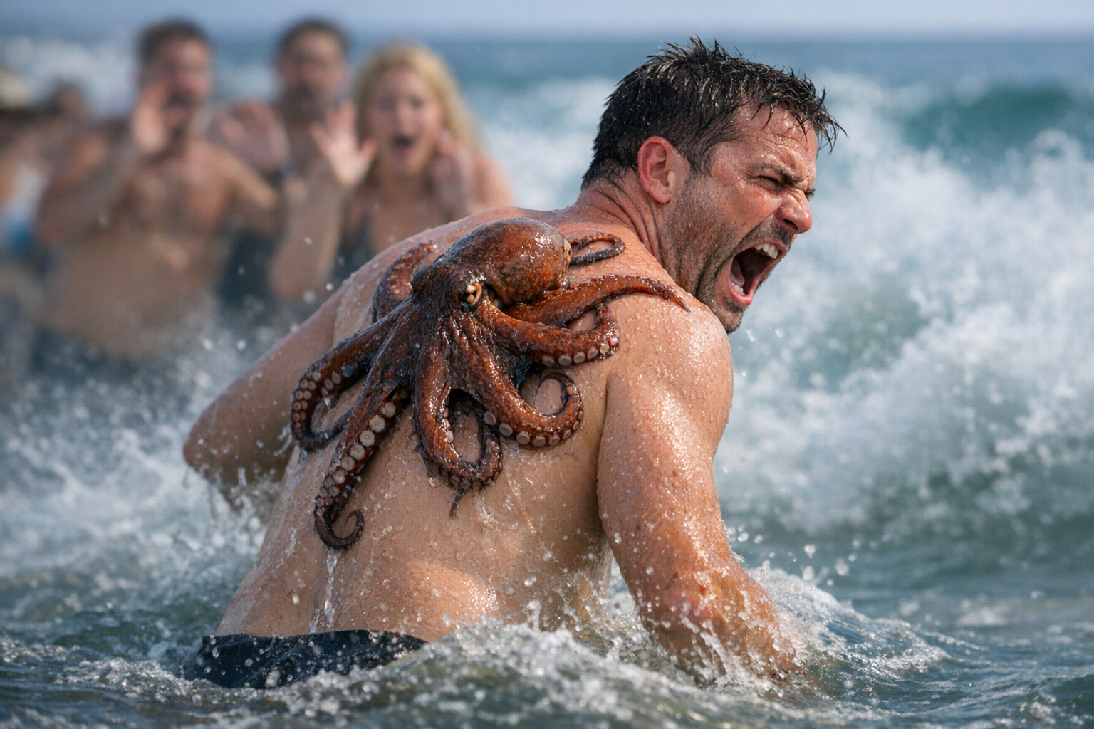 Man's Terrifying Encounter with an Octopus Leaves Onlookers Stunned