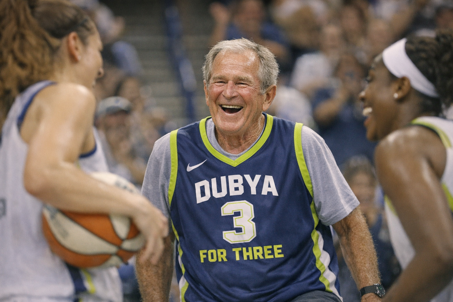 George W. Bush Stuns as WNBA's First Honorary Commissioner